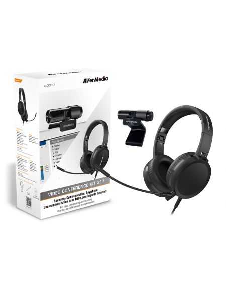 WEBCAM AVERMEDIA PACK TŽlŽ Travail Webcam PW313 +Casque Micro AH313