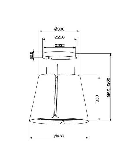 Hotte décorative îlot FABER BEAT 430 GRIS MAT 