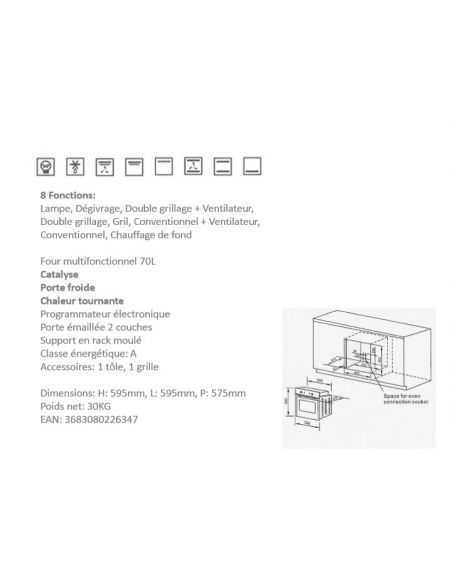FOUR 70L CATALYSE MULTIFONCTION A NOIR