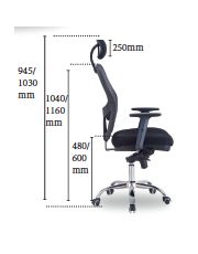 FAUTEUIL ERGONOMIQUE NOIR JIMMY