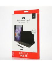 WE - Pack 3-en-1 ETUI+PROTECTION+STYLET pour Galaxy Tab A8 â€¢ Noir/ LIVRAISON OFFERTE