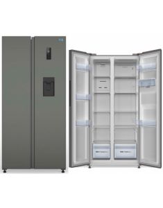 Réfrigérateur américain 460 L silver – Total No Frost + Distributeur d’eau – A++/E