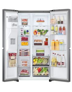 Réfrigérateur américain 638 L graphite – Total No Frost + Distributeur eau & glaçons – A++/E