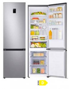 Réfrigérateur combiné 390 L gris argent – Total No Frost + Wi‑Fi – A+++/D