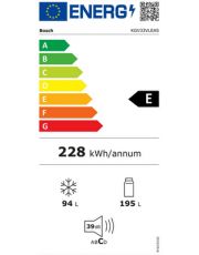 Réfrigérateur combiné 341 L gris graphite – Total No Frost + distributeur d’eau – A++/E (Compresseur Garantie 20 ans)