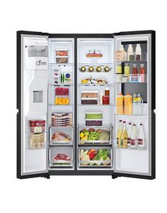 Réfrigérateur américain 635 L noir mat – Total No Frost + Distributeur eau & glaçons – A+++/D