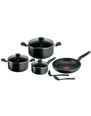 SET DARK STONE 9PCES MARMITE 20CM + CASSEROLE 16CM + POELE 28CM + 2USTENSILES
